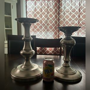 *Set of 2* LARGE 12” and 14” Restoration Hardware 20th century candle holders